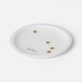 モダン〔占星術の〕十二宮図記号金ゴールド |要素火災 ペーパープレート (アングル)