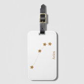 モダン〔占星術の〕十二宮図記号金ゴールド |要素火災 ラゲッジタグ (正面縦)