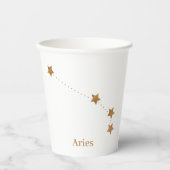 モダン〔占星術の〕十二宮図記号金ゴールド |要素火災 紙コップ (正面)