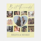 モダン |友最高の人 |ハート写真のコラージュ フリースブランケット (正面)