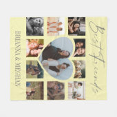 モダン |友最高の人 |ハート写真のコラージュ フリースブランケット (正面(横))