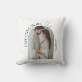 モダン 喜びとともに もっと楽しみな 赤ちゃんの写真 クリスマス クッション (正面)