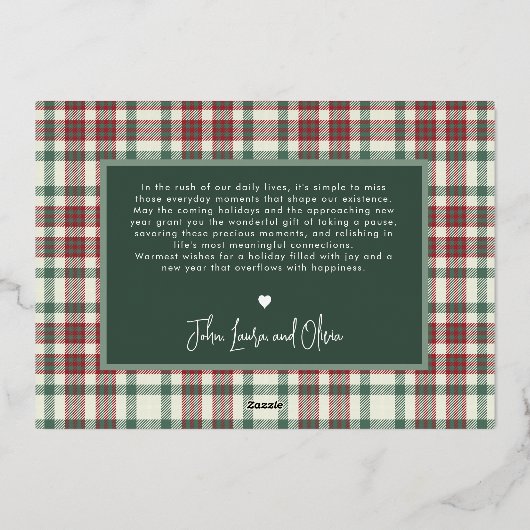 モダン　喜び タイポグラフィ ミニマル 1枚の写真 タルタン プライド 箔シーズンカード (裏面)