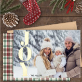 モダン　喜び タイポグラフィ ミニマル 1枚の写真 タルタン プライド 箔シーズンカード