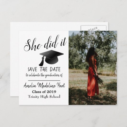 モダン |大学院の写真を保存しました ポストカード (正面/裏面)