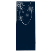 モダン |幾何学的な雪 |クリスマスカスタム。 ワインギフトバッグ (裏面)