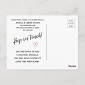 モダン「引っ越しました」カードとリトルハウススケッチ ポストカード (裏面)