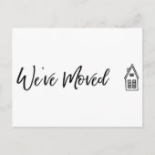 モダン「引っ越しました」カードとリトルハウススケッチ ポストカード (正面)