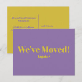 モダン 引っ越しました 新居 お引越し 紫 ポストカード