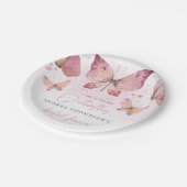 モダン 彼が私に蝶々を与える ブライダルシャワー ペーパープレート (アングル)