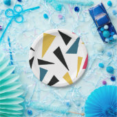 モダン，快活，おもしろい，幾何鮮やかパターン ペーパープレート (パーティー)