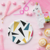 モダン，快活，おもしろい，幾何鮮やかパターン ペーパープレート (パーティー)