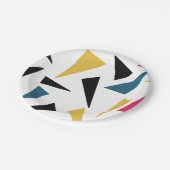 モダン，快活，おもしろい，幾何鮮やかパターン ペーパープレート (アングル)