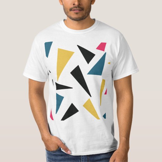 モダン,快活,おもしろい,幾何鮮やかパターン Tシャツ (正面)