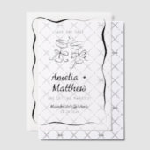 モダン&手お洒落引き日付保存 ベラム紙招待状 (オフセット (招待状))