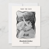 モダン&手お洒落引き日付保存 招待状 (正面)