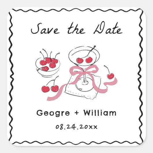 モダン&手お洒落引き結婚の スクエアシール (正面)