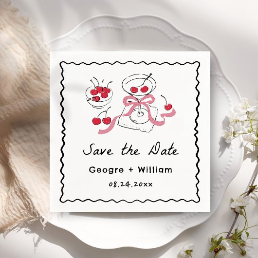 モダン&手お洒落引き結婚の スタンダードカクテルナプキン