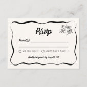 モダン&手お洒落引式RSVP エンクロージャーカード (正面)