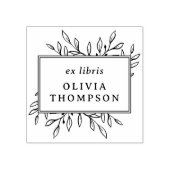 モダン 手描きの葉 エクスリブリス 名前 図書館 ラバースタンプ (インプリント)