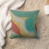 モダン、抽象芸術およびダイナミックカラーライン クッション (ブランケット)