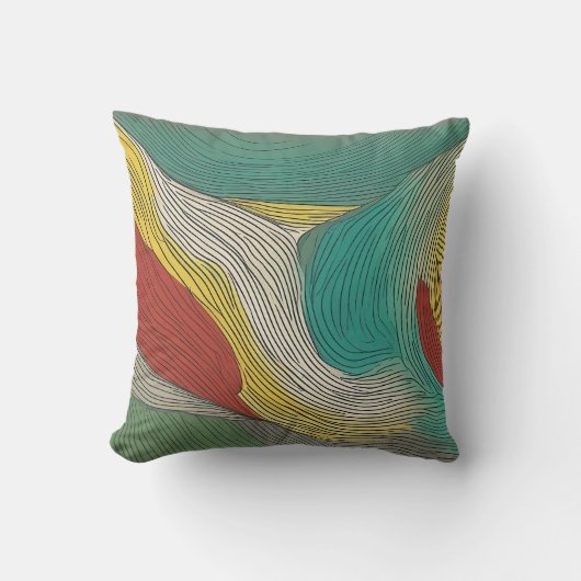 モダン、抽象芸術およびダイナミックカラーライン クッション (正面)