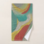 モダン、抽象芸術およびダイナミックカラーライン バスタオルセット (ハンドタオル)