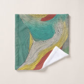 モダン、抽象芸術およびダイナミックカラーライン バスタオルセット (ウォッシュタオル)