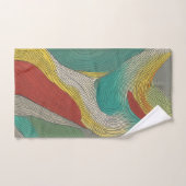 モダン、抽象芸術およびダイナミックカラーライン バスタオルセット (ハンドタオル)
