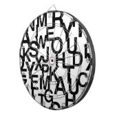 モダン,抽象芸術，文字付きの雑然としたパターン ダーツボード (正面右)