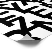 モダン,抽象芸術，文字付きの雑然としたパターン ポスター (角)