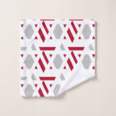 モダン,抽象芸術,白,赤,薄い灰色 バスタオルセット (ウォッシュタオル)