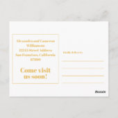 モダン 新しい家に引っ越しました 黄色のポストカード ポストカード (裏面)