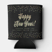 モダン |新年おめでとう |名前 |星 |黒 缶クーラー (裏面)