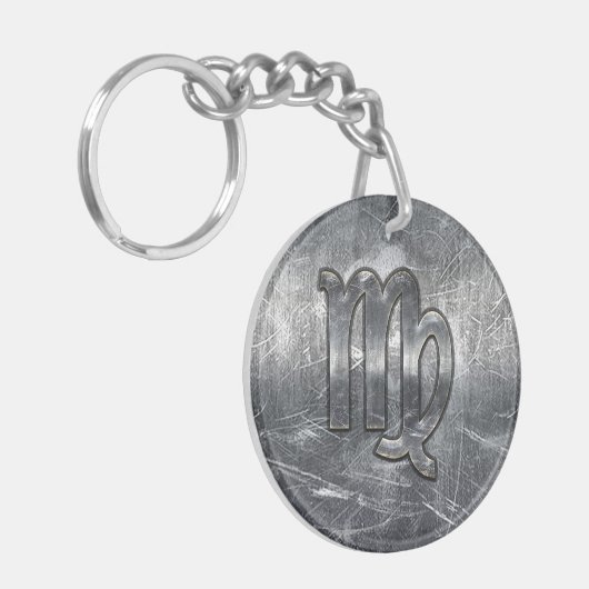 モダン《星座》乙女座〔占星術の〕十二宮図サイングランジ動揺してスタイル キーホルダー (正面左)