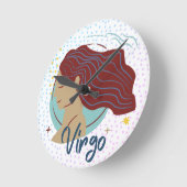 モダン《星座》乙女座〔占星術の〕十二宮図  ラウンド壁時計 (傾斜)