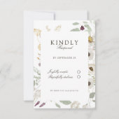 モダン、春の結婚式 出欠カード (正面)