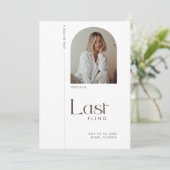 モダン「最後のミニマルFling」バチェロレッテ写真 招待状 (スタンド正面)