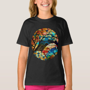 モダン 森 日本画 風 Tシャツ