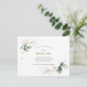 モダン，植物学，緑，水彩，女の子 インビテーションポストカード (スタンド正面)