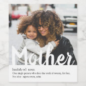 モダン |母の写真の定義 ワインラベル (シングルラベル)