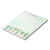 モダン+水彩+サボテン+多肉植物+デザート ノートパッド (回転)