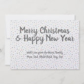 モダン、水玉模様2枚のフォトクリスマスカード白 シーズンカード (裏面)