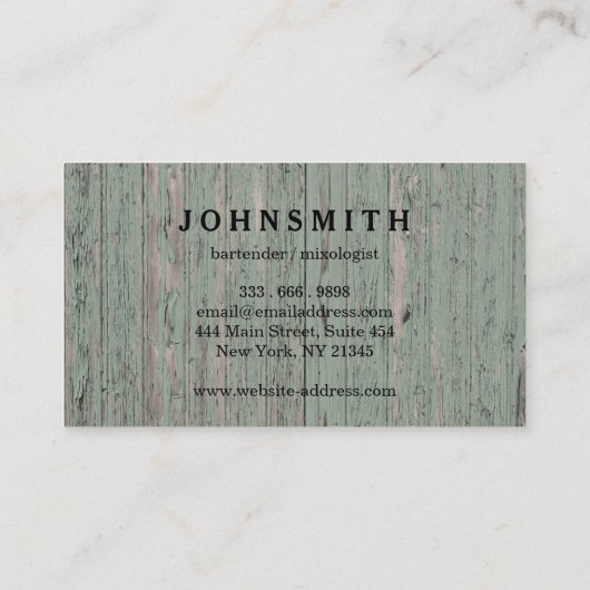 モダン&洗練さ素朴れたメガネのロゴグリーンウッド 名刺 (裏面)