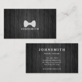 モダン&洗練さ素朴れた男性の弓ロゴブラックウッド 名刺 (正面/裏面)