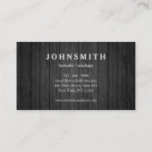 モダン&洗練さ素朴れた男性の弓ロゴブラックウッド 名刺 (裏面)