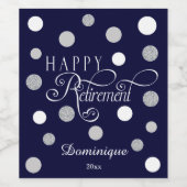 モダン、海軍の退職パーティーとグリッター ワインラベル (シングルラベル)