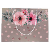 モダン，点，花 ラージペーパーバッグ (裏面)