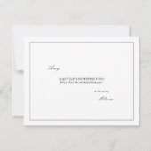 モダン&白エレガント花嫁付きカード セーブザデート (裏面)