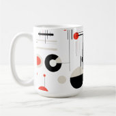 モダン,白カラフルのバウハウス幾何学図形 コーヒーマグカップ (左)